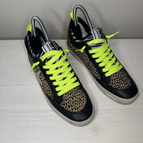 Gianni Bini Kaekko Glitter Star Cheetah Animal Print Fashion Sneakers Size 7 - Picture 2 of 9